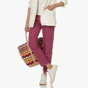 Diega Pacifio Linen Pull-on Pants Purple Size Medium